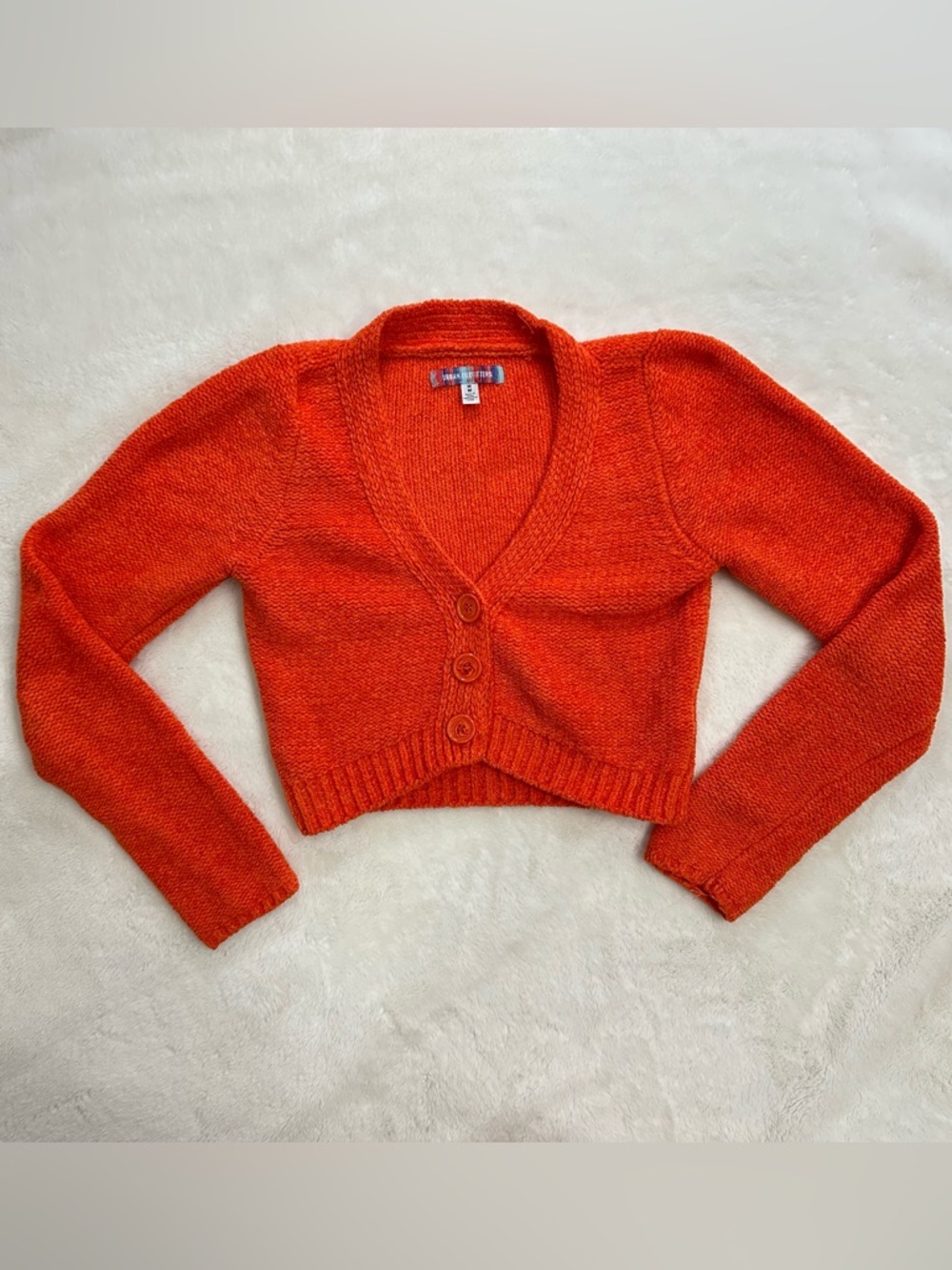 Urban Outfitters Dina Cropped Cardigan Size Medium Orange